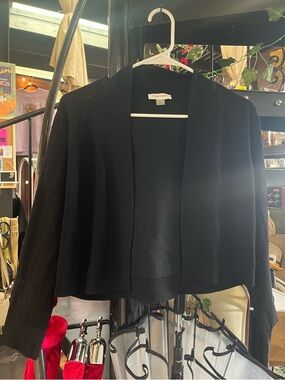 Calvin Klein Black Open-Front Cropped Blazer